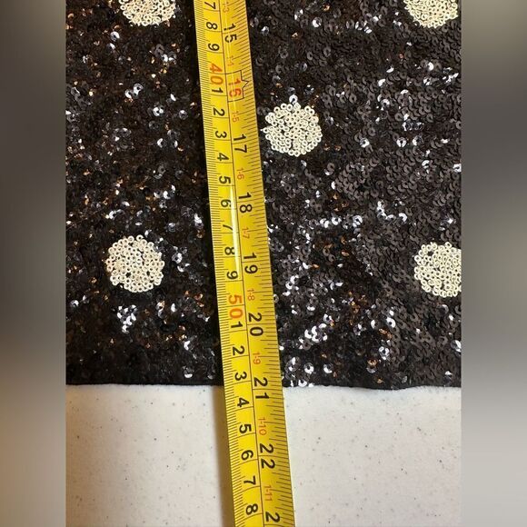 J. Crew XXS 100% Cotton Sequin Polka Dot Short Sleeve Top Party Blouse NWT Black - Picture 14 of 15